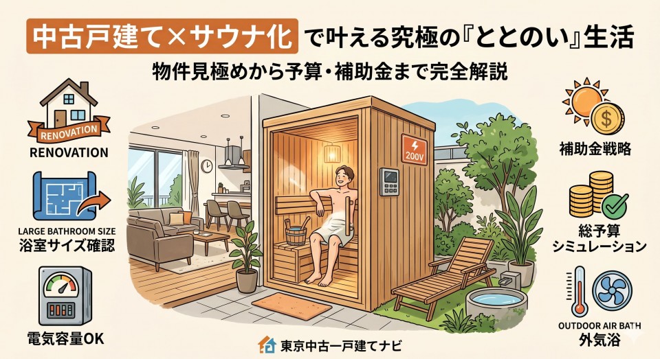 サウナーが買うべき中古戸建ての見極め方&リフォーム費用を表したアイキャチ画像