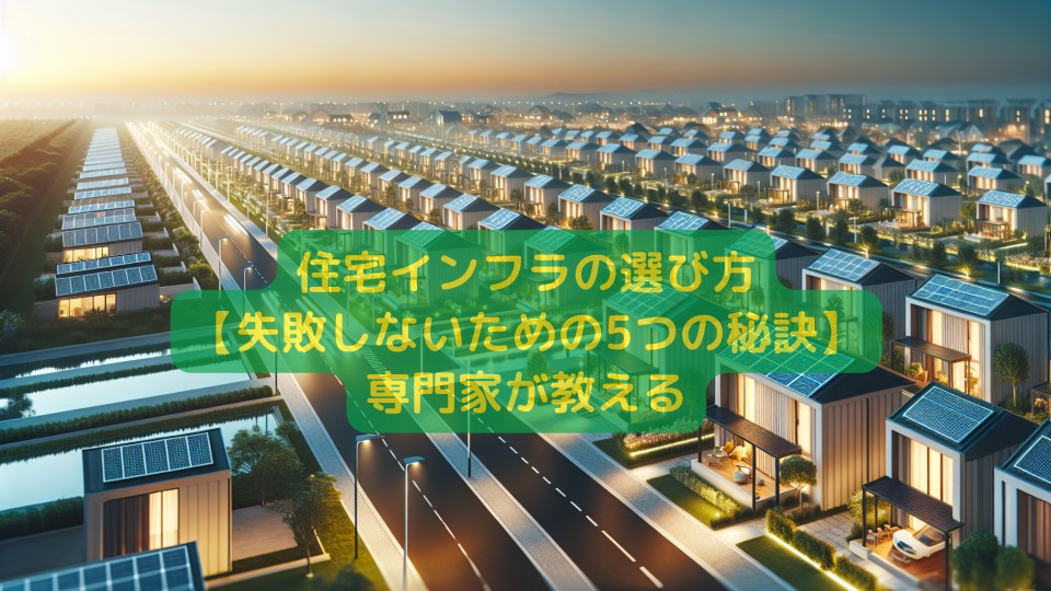 住宅インフラの選び方【失敗しないための5つの秘訣】専門家が教える