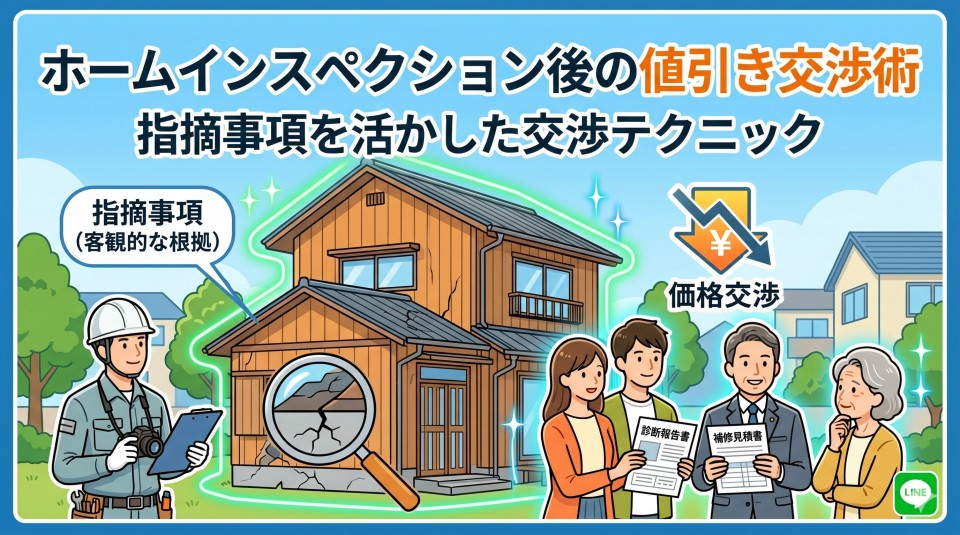 ホームインスペクション後の値引き交渉術｜指摘事項を活かした交渉テクニックのイメージ画像