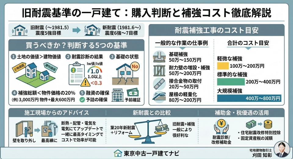 旧耐震基準の中古一戸建ては買うべきか｜判断基準と補強コストを徹底解説のイメージ画像