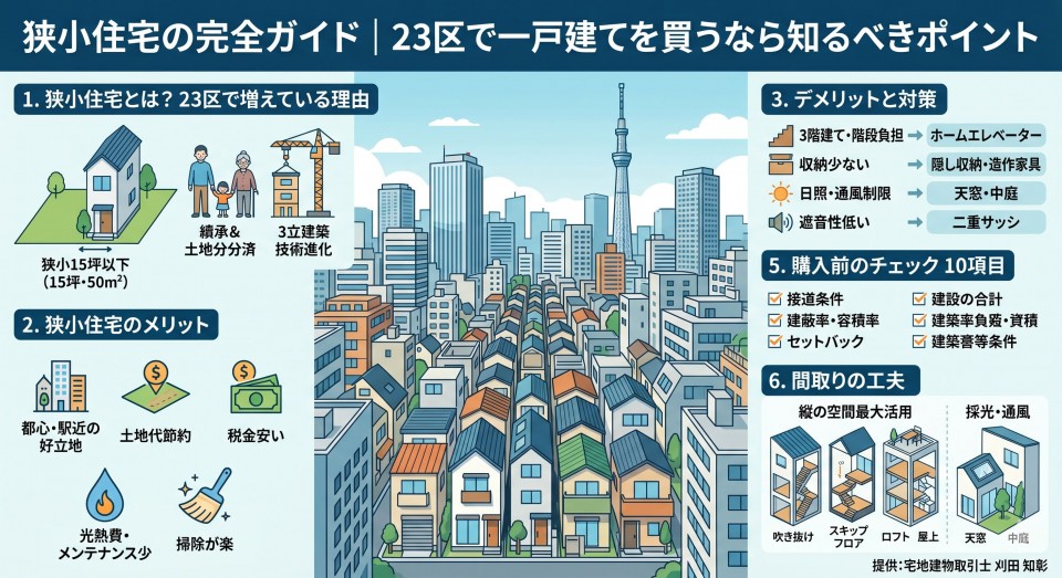 狭小住宅の完全ガイド｜23区で一戸建てを買うなら知るべきポイントのイメージ画像
